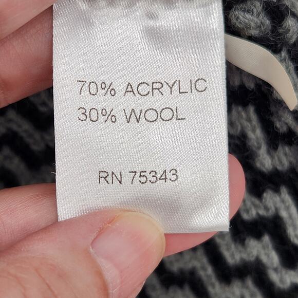 Cocogio Black Gray Zigzag Made in Italy Buttoned Knit Sweater Coat Women's S - Picture 3 of 10